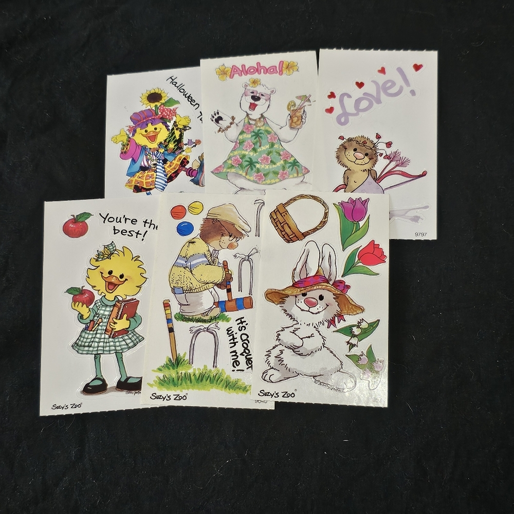 SZ 1:  Suzy's Zoo Sticker Lot  - 6 Modules - Easter, Golf, School, Halloween etc